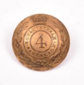 A scarce Georgian gilt coatee button of the 4th Royal Veteran Battalion (raised 1804 - disbanded