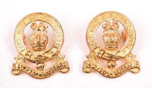 A good pair of post 1953 officer’s gilt collar badges of the 14/20th Hussars. As New Condition,