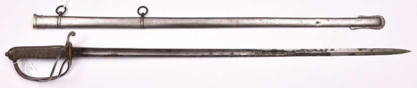 An Edward VII 1822 pattern Light Cavalry officer’s sword, fullered blade 34½” etched with panels