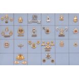 19 ERII Australian anodised cap badges, mostly Corps, many with matching pairs of collar badges or