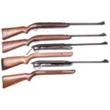 Two .22” BSA Airsporter underlever air rifles, basically GC (some wear, actions AF); and the