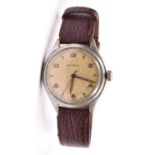 D.I.H marked Helvetia centre seconds wristwatch. Serial D.I.000687H. Plated case with snap back,