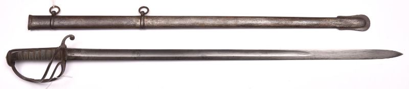 An 1821 pattern Light Cavalry sword, possibly for NCO’s, plain unmarked blade 35”, with officer’s