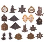 5 pairs of pre WWII Australian Infantry collar badges: 10th, 17th, 19th, 24th and 48th; singles of