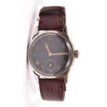 DH marked Helios wristwatch. Serial D 23721 H. Plated case with brushed finish, wear to plating,