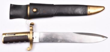 A well made copy of the rare US Model 1861 Dahlgren bowie bayonet for the Whitney Naval rifle, in