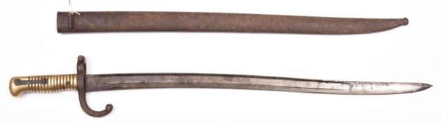 A German made 1869 pattern Chassepot type sword bayonet for the Egyptian Remington rolling block