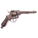 A Belgian 6 shot 12mm Meyers patent double action closed frame pinfire revolver, number 12719, c