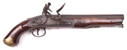 A .56" ordnance pattern commercial flintlock holster pistol, c 1820, 15" overall, barrel 9" with B’