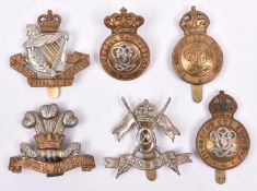 6 Cavalry cap badges: Vic 7th Hussars, KC 7th Hussars and WWI all brass, 8th Hussars (QEII), 9th