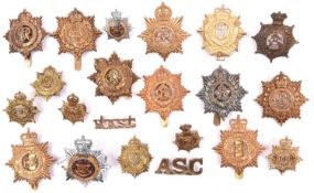 12 ASC and RASC cap badges, including Vic, WWI non voided, GRV (slightly worn, 2 types GRVI, ERII