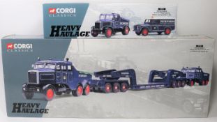 2 Corgi Classics Heavy Haulage series. 2x Scammell Constructor and 24 Wheel Low Loader Set '