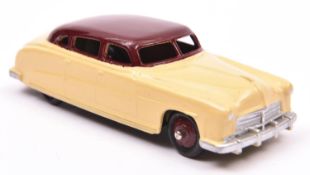 Dinky Toys Hudson Commodore Sedan 139. An example in deep cream with maroon roof and wheels with
