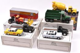 5 First Gear 1/34 1950's American Trucks. 2x Ford sets- 56 Stock Car & '51 F-6 Flatbed, 'JC