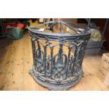 A substantial Victorian 19th Century Coalbrookdale cast iron umbrella stand. Decorative half-