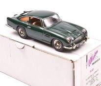 Illustra Models 1:43 white metal model Aston Martin DB5 (No.2). Finished in dark green with tan