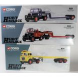 3 Corgi Classics Heavy Haulage series articulated trucks. Scammell Articulated and Low Loader '