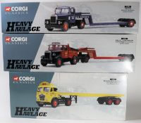 3 Corgi Classics Heavy Haulage series articulated trucks. Scammell Articulated and Low Loader '