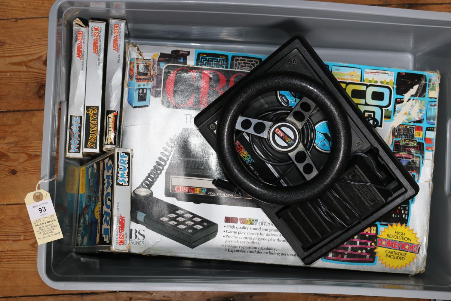 A Coleco Vision CBS Electronics video game console. Boxed with inner polystryrene containing console