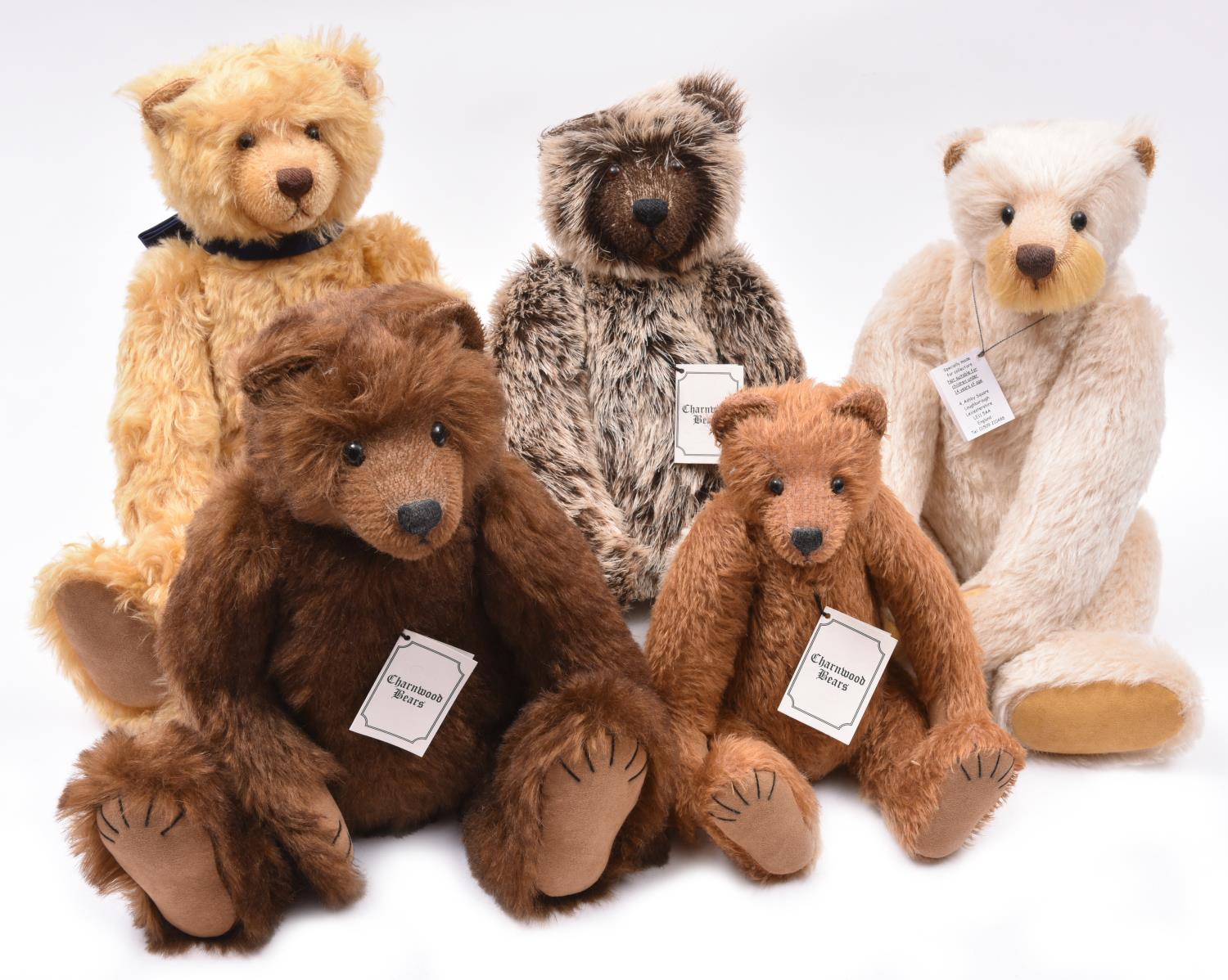 5x Charnwood Teddybears by Frank Webster. All limited editions and with original information