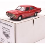 Abbey Classic Kits Ford Cortina Mk3 1.3L 4-door saloon 'Coke Bottle'. In deep 'Sunset' red with