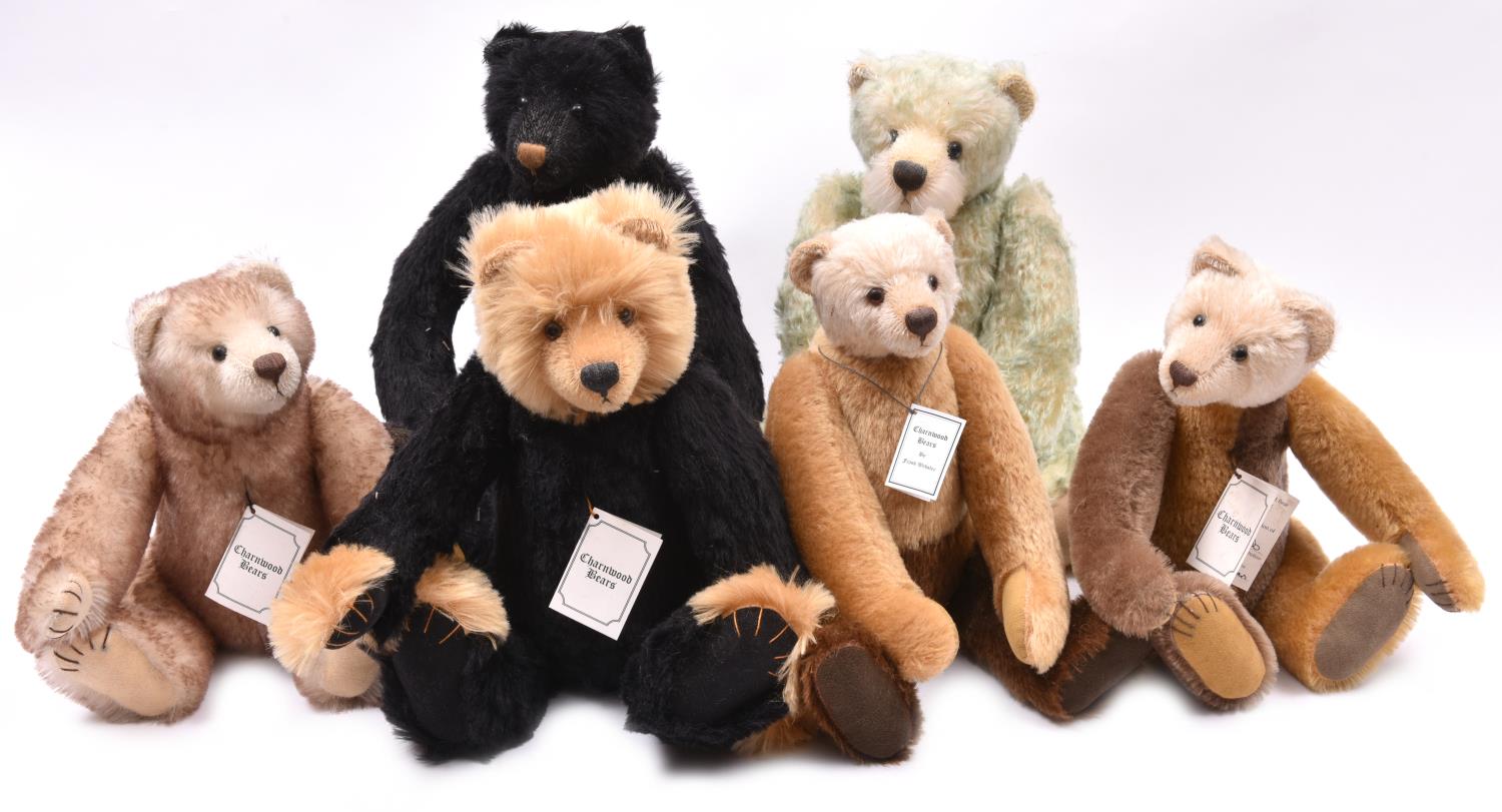 6x Charnwood Teddybears by Frank Webster. All limited editions and with original information
