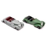 2 Dinky Toys. A Lagonda Sports Coupe (38c). In grey with maroon interior and grey wheels. Together