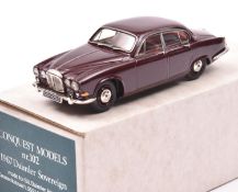 Conquest Models No.102 1967 Daimler Sovereign. In maroon with red interior, maroon wheels with