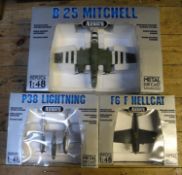 3x 1:48 scale Collection Armour by Franklin Mint aircraft. B25 Mitchell, in RAF livery (98183).