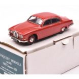 Conquest Models No.101 1967 Jaguar 420. In red with maroon interior, red wheels with plated hubcaps.