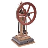 A Stuart Models Williamson Column Engine. Constructed from brass and aluminium castings. Based on