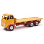 A Shackleton Foden FG6 flatbed lorry. In yellow with red mudguards. GC-VGC for age, some wear/