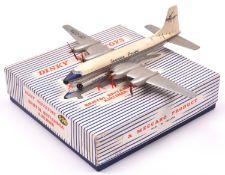 A Dinky Supertoys 998; Bristol Britannia Airliner. 4-engine airliner in silver, blue and white