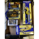 5 First Gear 1:34 and 1:50 scale 'Komatsu' liveried vehicles. Ford F650 with equipment hauler bed.