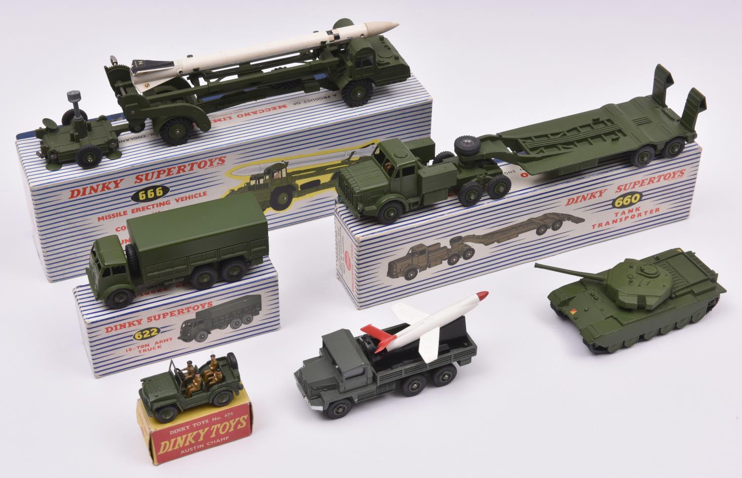 6 Dinky Toys Military Vehicles. Missile Erecting Vehicle with Corporal Missile & Launching