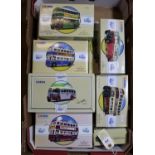 10x Corgi Classic buses, coaches, etc. 3x AEC Regal - Grey Cars, Hardings and David MacBrayne. A