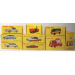 9 Atlas Dinky. Fiat 1800 Famillale (548). P.L. 17 Panhard (547). Triporteur (14). Simca Vedette