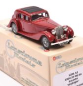 Lansdowne Models LDM. 53. 1936-39 MG SA Saloon. In maroon with red interior, painted wire wheels and