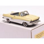 Kenna Models for Minicar 43 'everyday hero' 1958 Ford Taunus Cabrio top down. In yellow with white