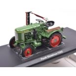 A Schuco 1:18 scale model of a Fendt Dieselross F20G tractor (00115). A very well detailed model