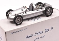 CMC 1:18 Auto-Union Typ D 1938-1939. Superbly detailed and finished in metallic silver, with