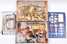 A Games Workshop Advanced Heroquest board game. A substantially complete example with card board