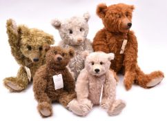 5x Atlantic Bears of Ross-shire Scotland Teddybears. All with original information labels attached
