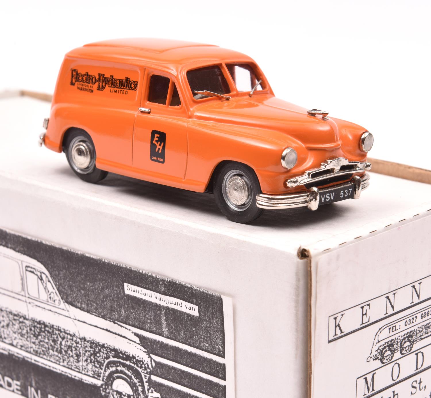 Kenna Models Standard Vanguard Van. A Limited Edition in orange Electro-Hydraulics Limited livery.