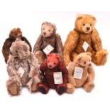 6x Charnwood Teddybears by Frank Webster. All limited editions and with original information