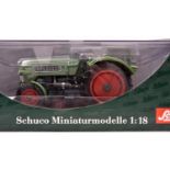 A Schuco 1:18 scale model of a Fendt Farmer II tractor (00110). A very well detailed model in