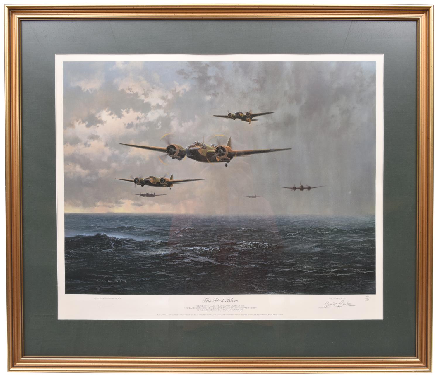 6x Framed prints of military aircraft and ships. All limted edition signed prints very well