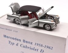 CMC 1:24 Mercedes-Benz 1958-1962 Typ D Cabriolet D. Superbly detailed and finished in light metallic