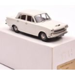 Pathfinder for Minicar 43, 1963 Ford Cortina Mk1 4-door saloon. A R.H.D. example in white with