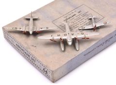 A Dinky Toys set box for 64; Aircraft Set. Intended to hold 6x models. Now containing; 62h; Hawker